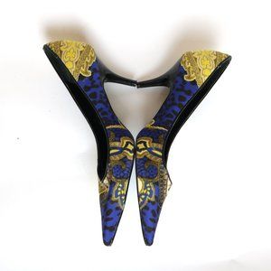 Nine West Blue and Yellow Heels